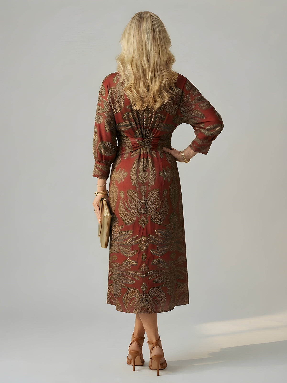 Alisson™ | Wrap V-Neck Midi Dress