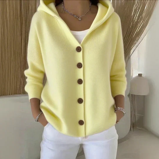 Zoé™ | Soft Hooded Knit Cardigan — Final Edit