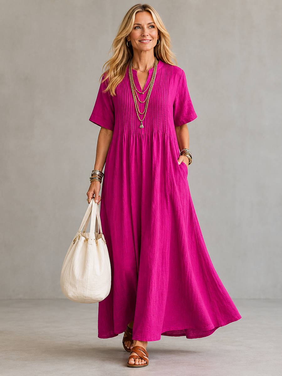 Amoura™ | Elegant Pleated Maxi Dress — Final Edit