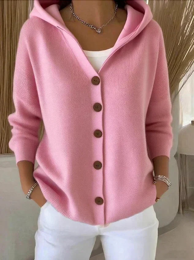 Zoé™ | Soft Hooded Knit Cardigan — Final Edit