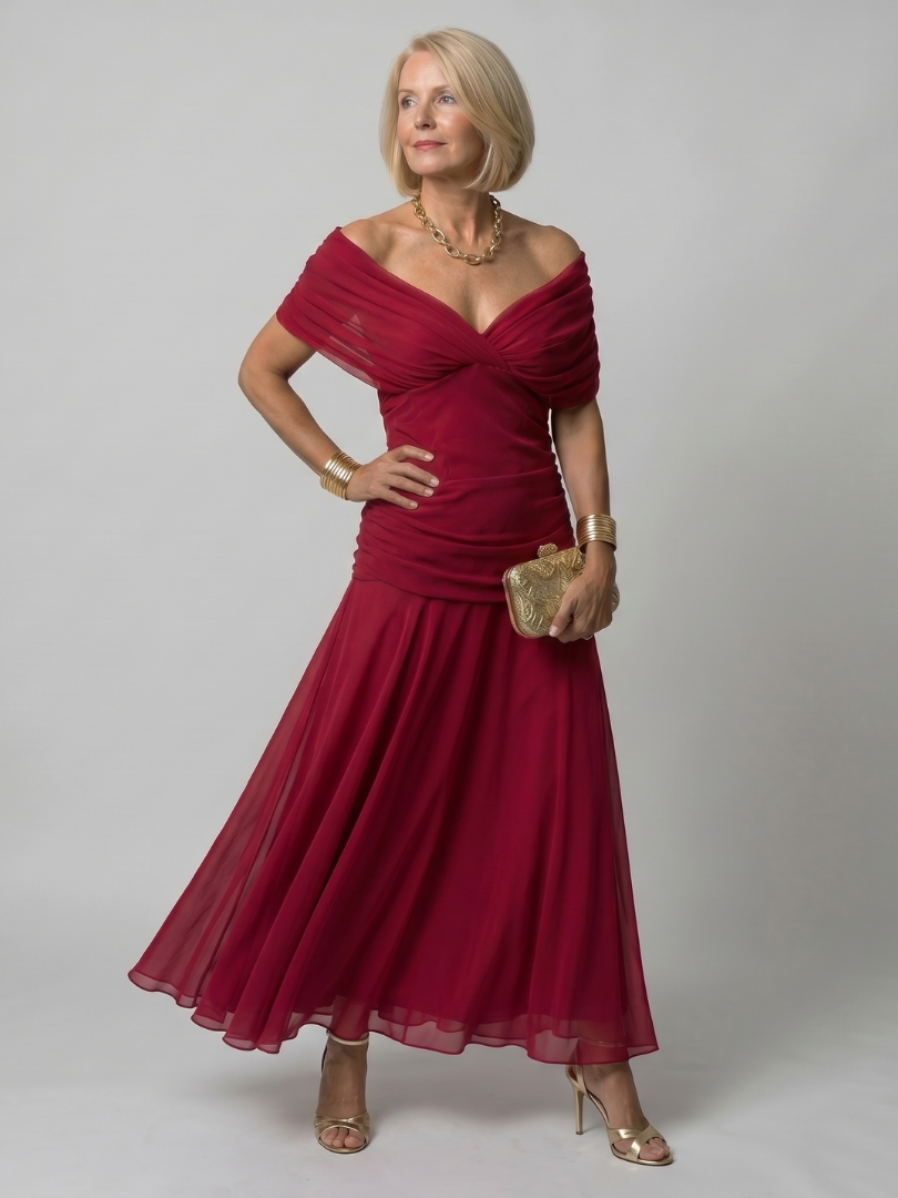 Faye™ | Off-Shoulder Flow Midi Dress — Final Edit