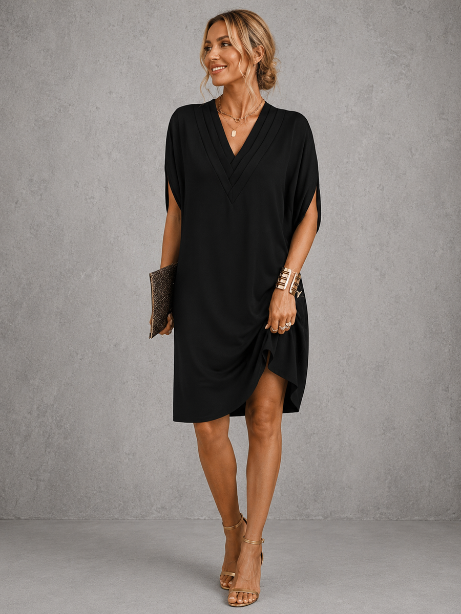 Frances™ | Wrap-Style V-Neck Midi Dress — Final Edit