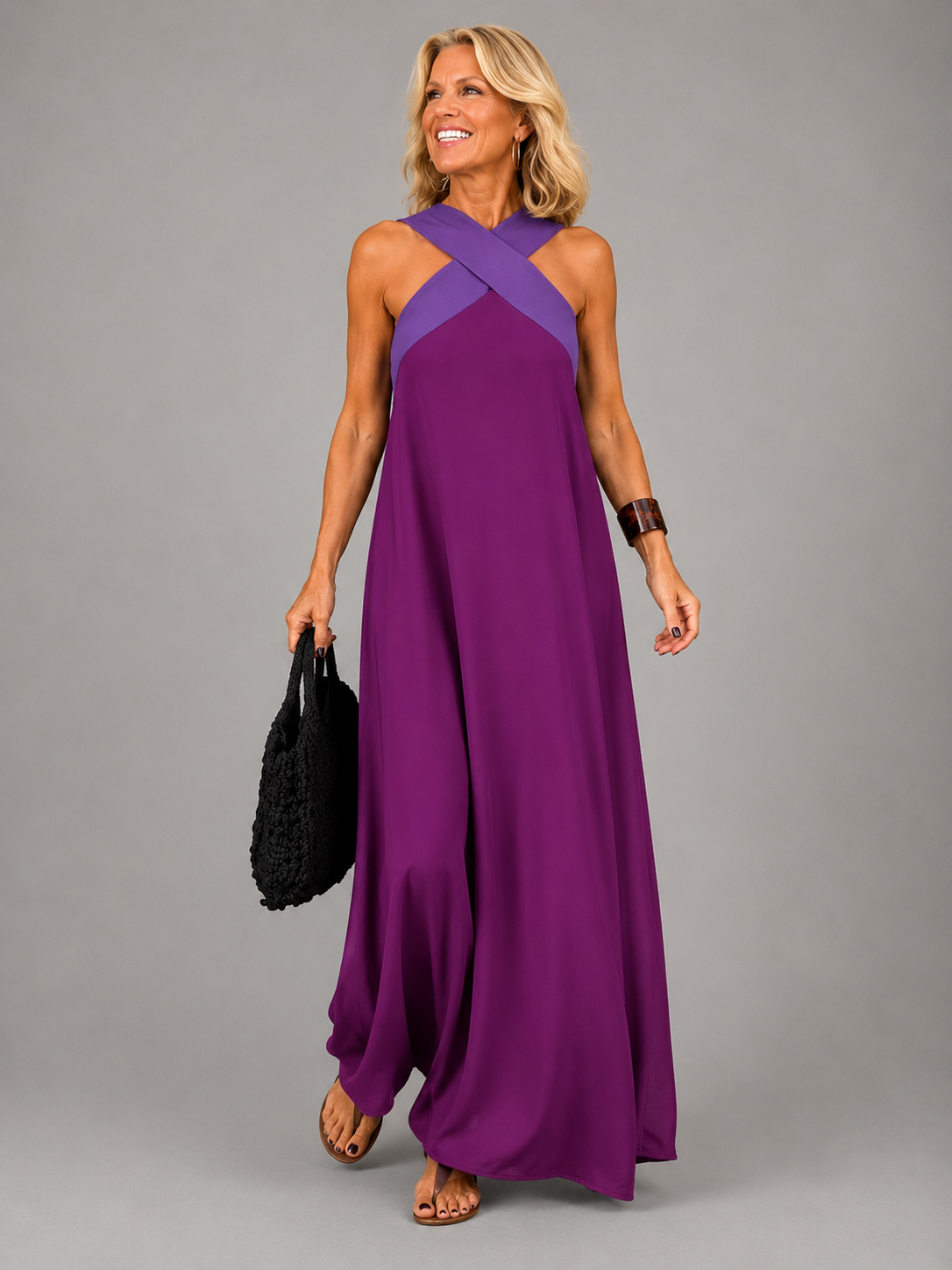 Madelynn™ | Crossover V-Neck Maxi Dress — Final Edit