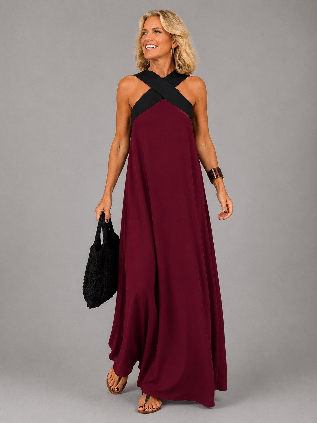 Madelynn™ | Crossover V-Neck Maxi Dress — Final Edit