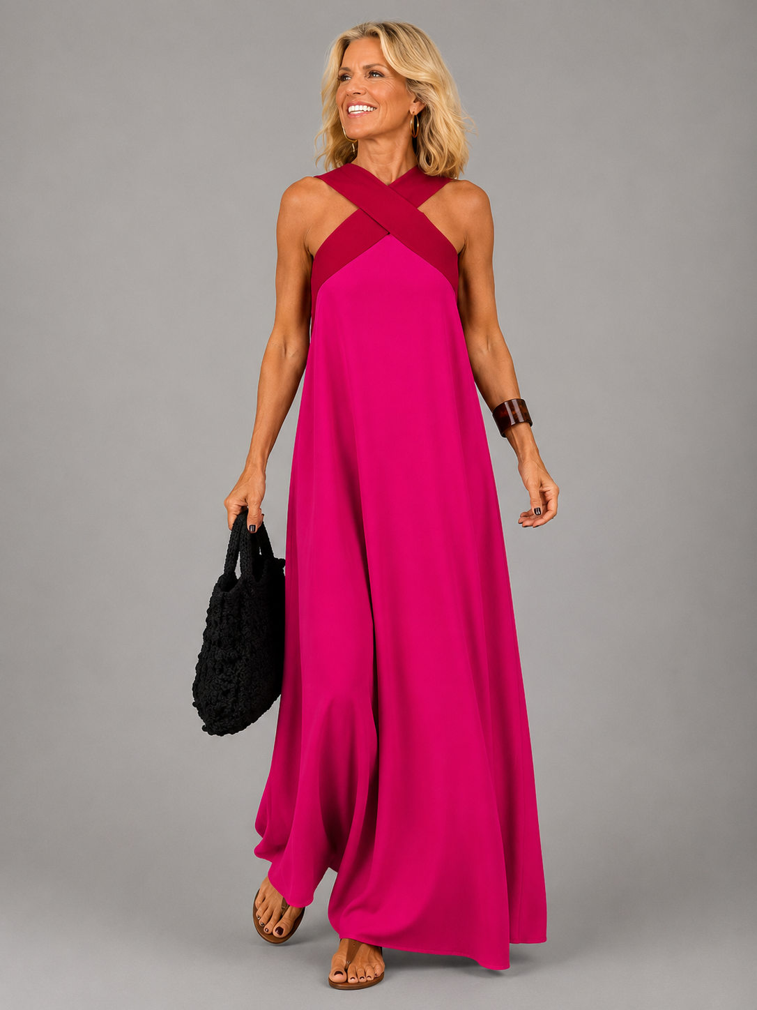 Madelynn™ | Crossover V-Neck Maxi Dress — Final Edit