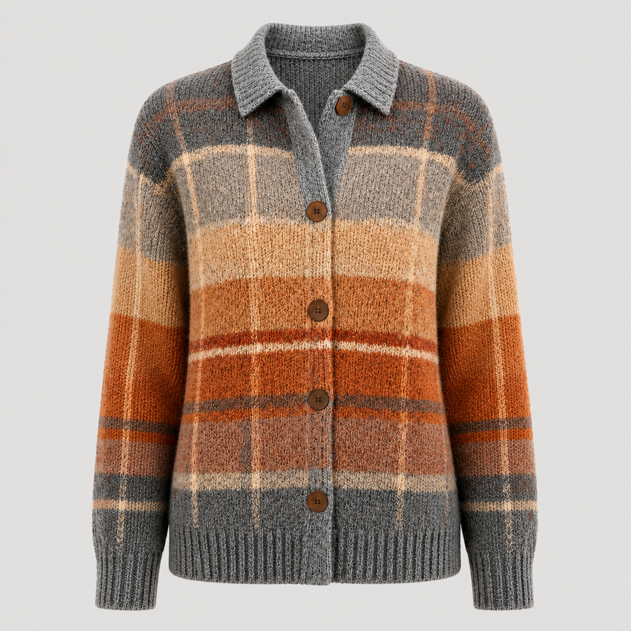 Edith™ | Ombre Plaid Knit Cardigan — Final Edit