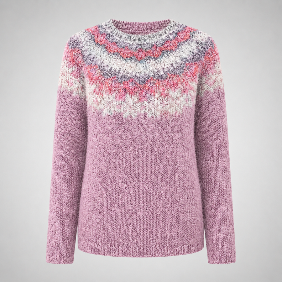 Sofia™ | Patterned Crewneck Knit Jumper — Final Edit