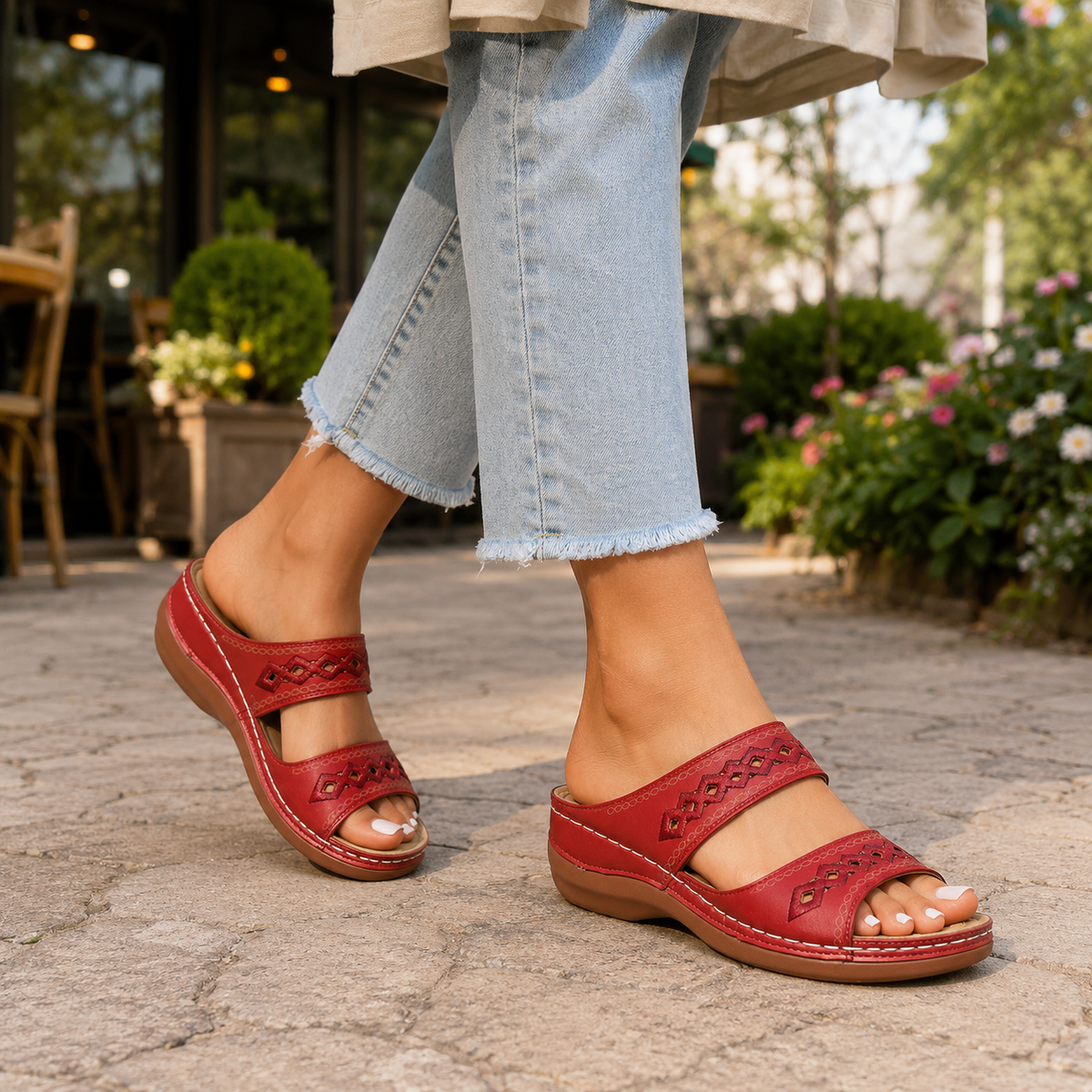 Women's Orthopedic Sandals with Arch Support and Podiatric Shaped Footbed