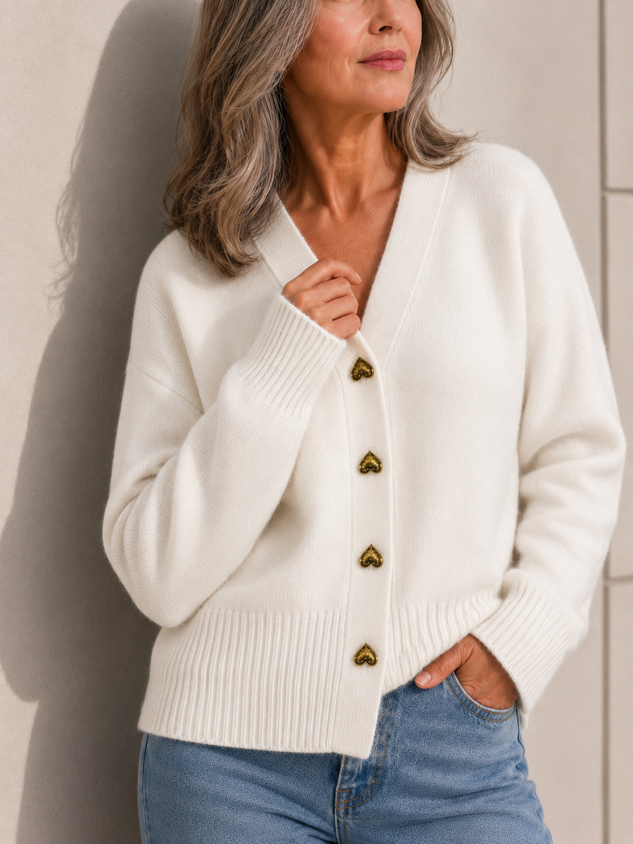 Abigail™ | Heart-Button Cardigan — Final Edit