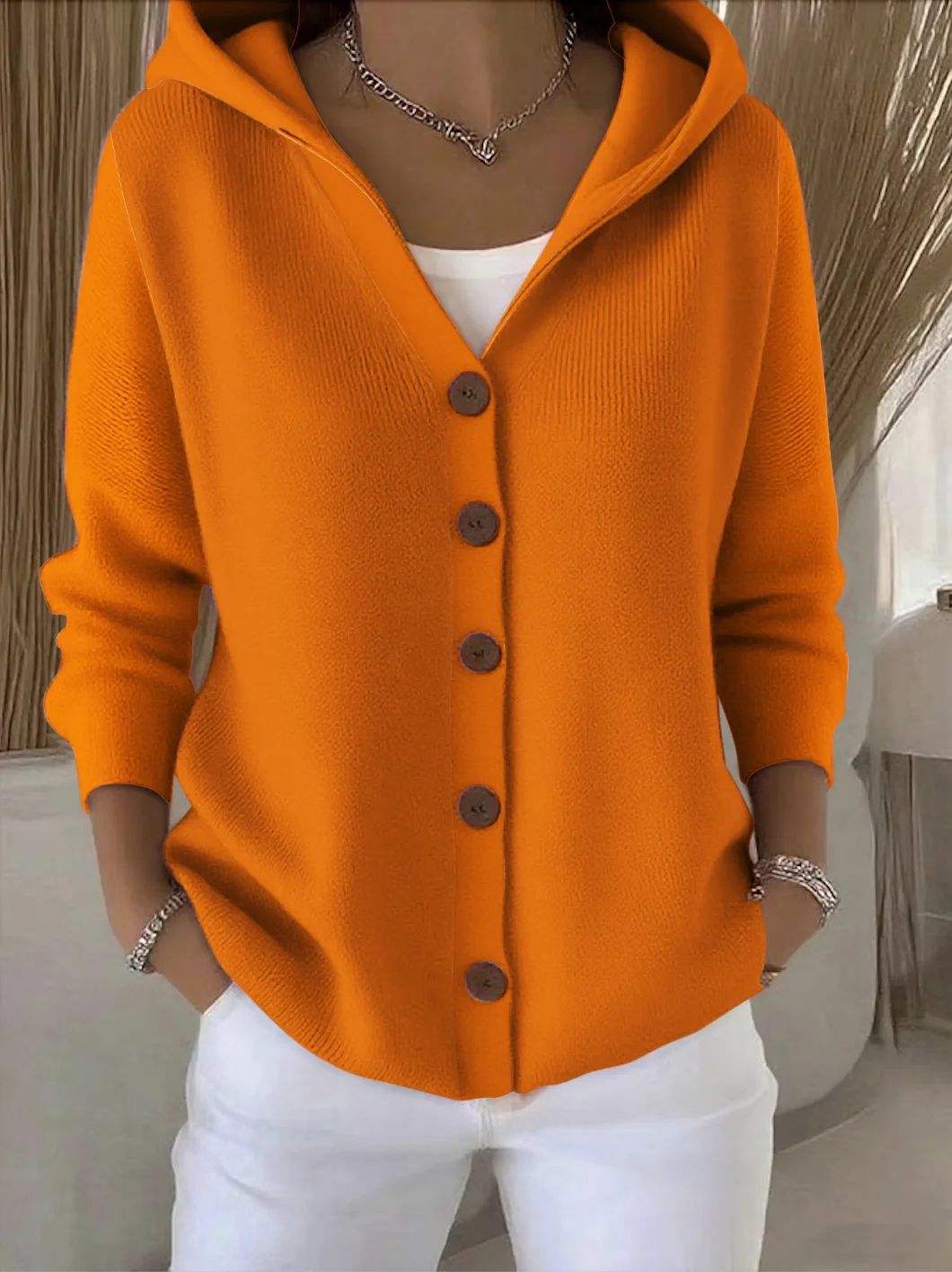 Zoé™ | Soft Hooded Knit Cardigan — Final Edit