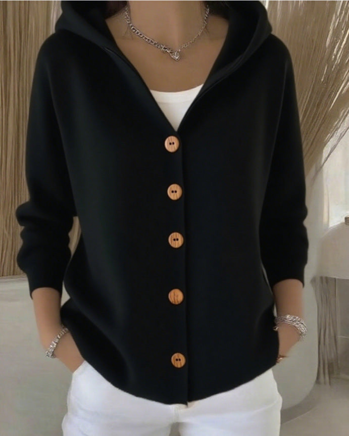 Zoé™ | Soft Hooded Knit Cardigan — Final Edit