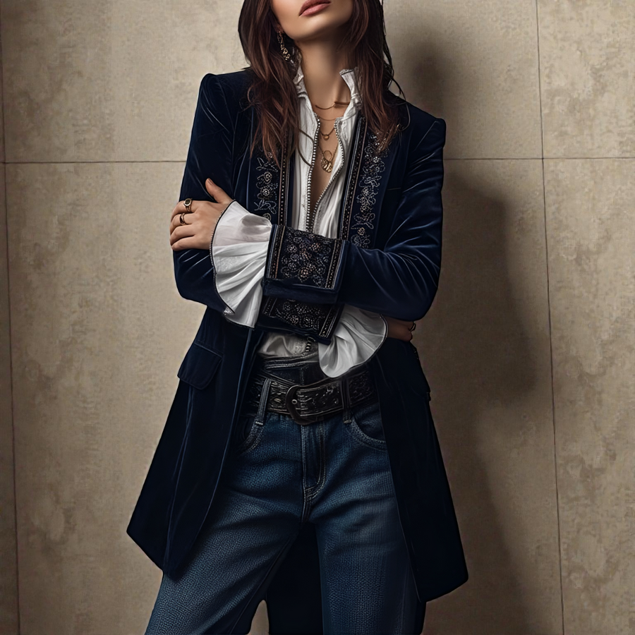 Elena™ | Velvet Statement Blazer — Final Edit