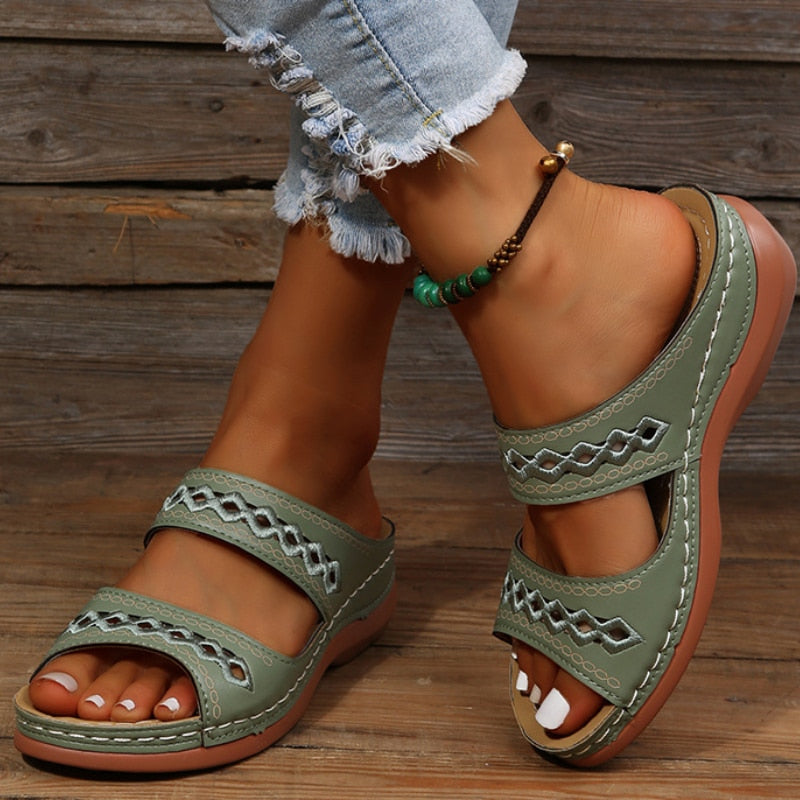 Women's Orthopedic Sandals with Arch Support and Podiatric Shaped Footbed