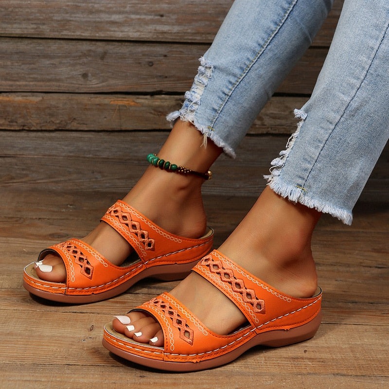 Women's Orthopedic Sandals with Arch Support and Podiatric Shaped Footbed