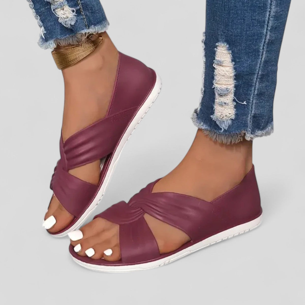 Anna™ | Supportive Cross-Strap Sandals — Final Edit