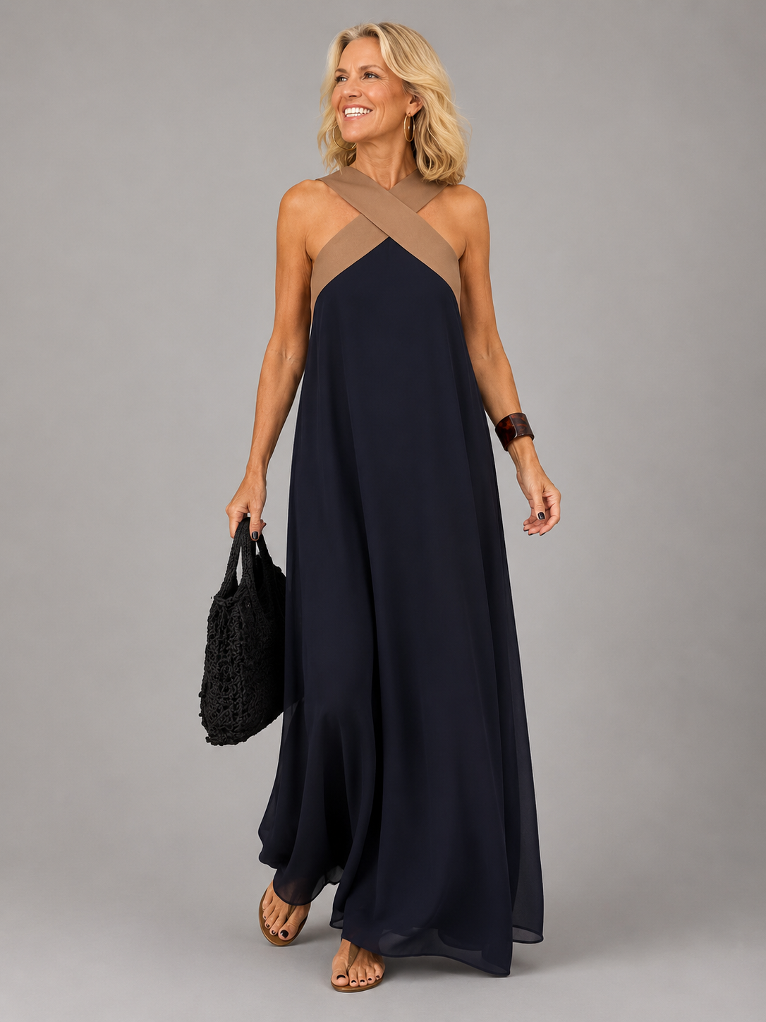 Madelynn™ | Crossover V-Neck Maxi Dress — Final Edit