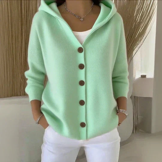 Zoé™ | Soft Hooded Knit Cardigan — Final Edit
