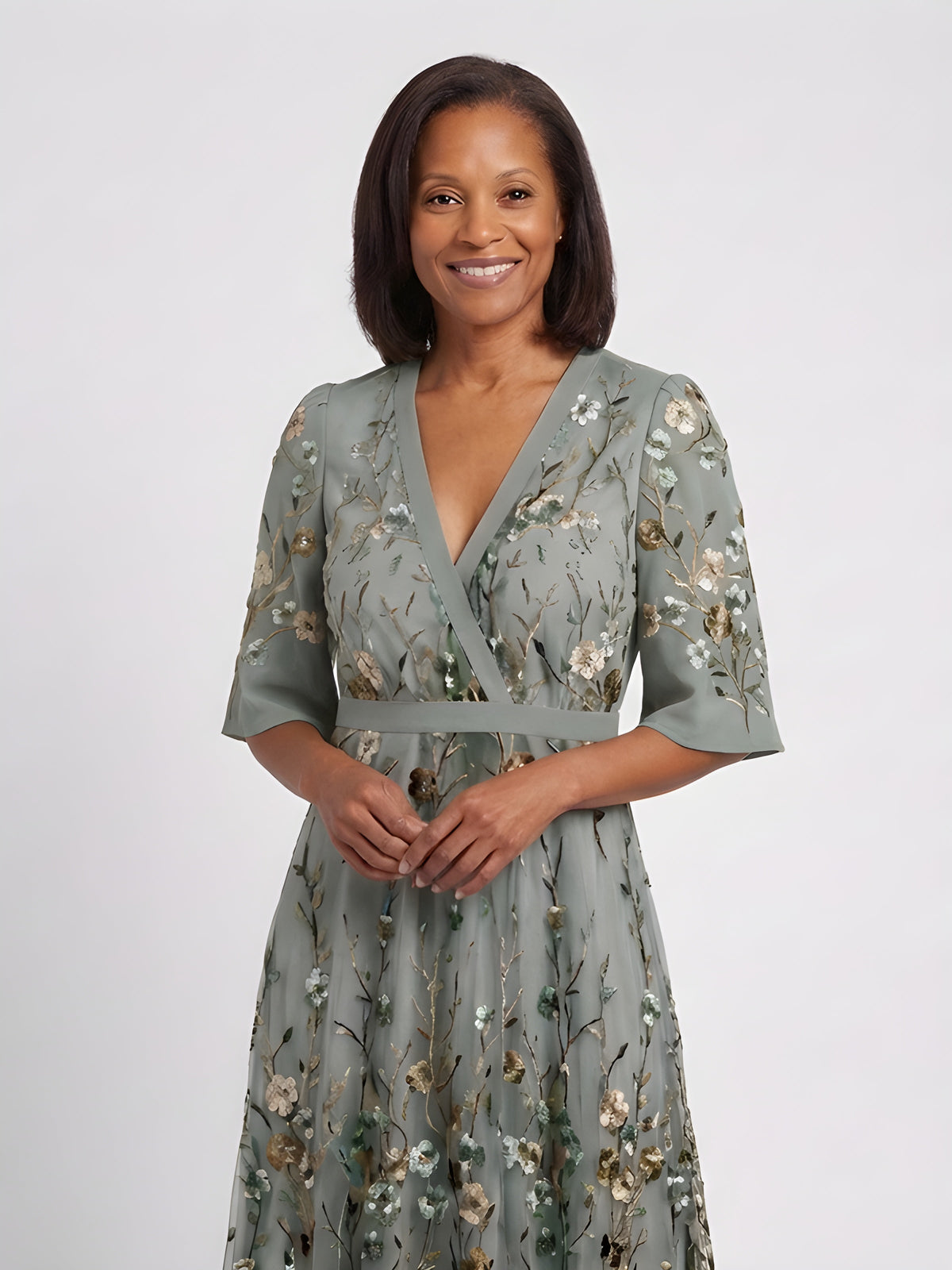 Amber™ | Floral V-Neck Maxi Dress — Final Edit