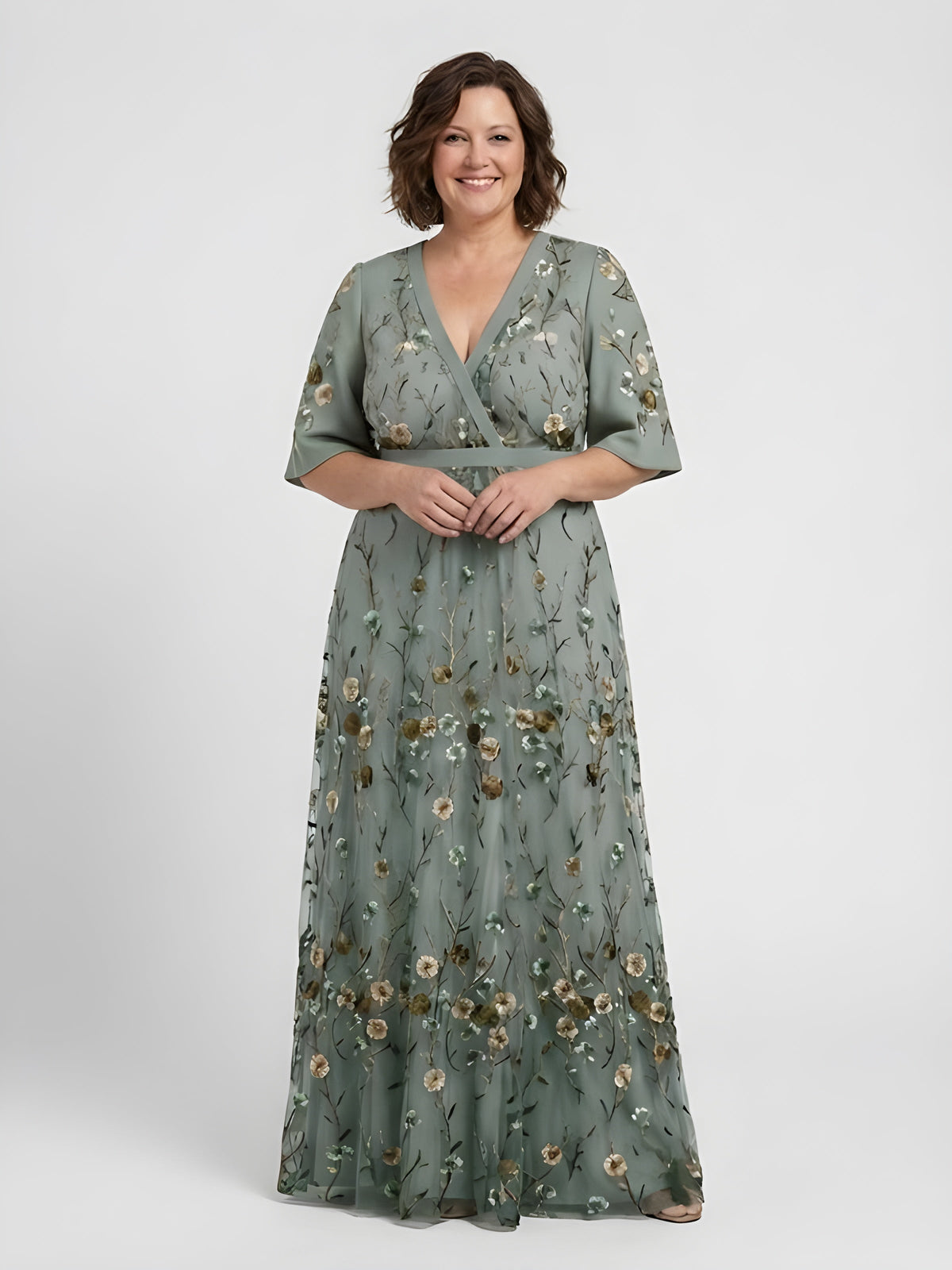 Amber™ | Floral V-Neck Maxi Dress — Final Edit