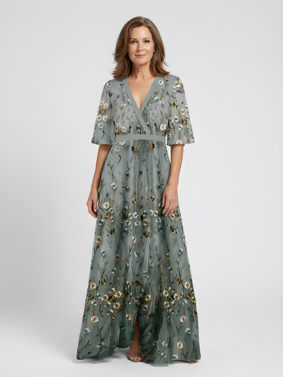 Amber™ | Floral V-Neck Maxi Dress — Final Edit