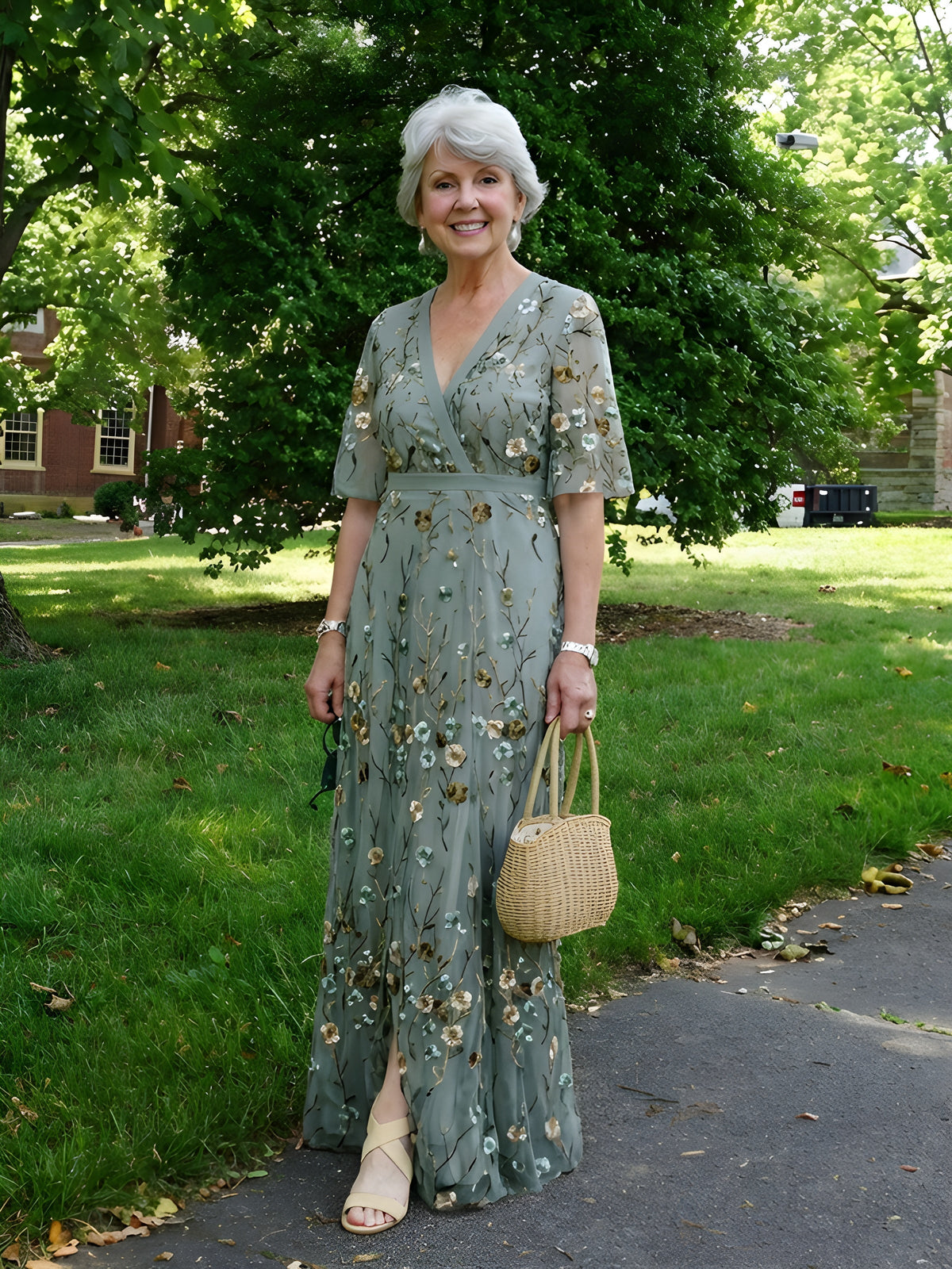 Amber™ | Floral V-Neck Maxi Dress — Final Edit